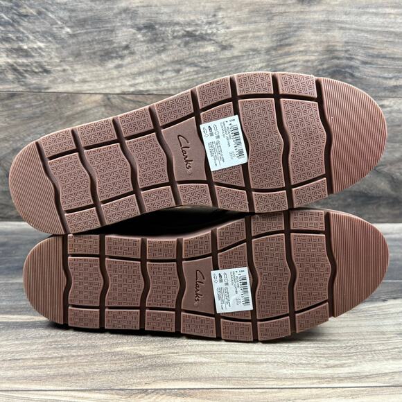 NIB Clarks Andie Mae 8.5M Leather Faux Fur Cuff Comfort Ankle Booties Tan Brown - Picture 8 of 11